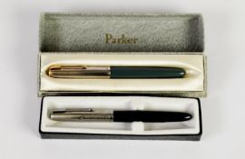 PARKER 51 FOUNTAIN PEN and another younger, both boxed