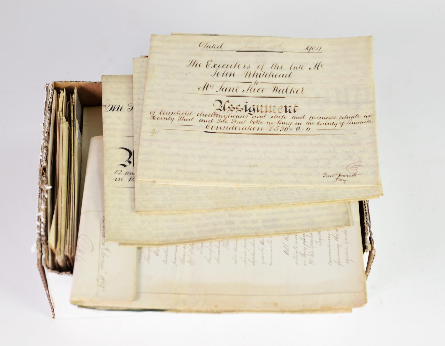 SELECTION OF MAINLY LATE 19th CENTURY LEGAL DOCUMENTS, MAINLY ON VELLUM, predominantly - Image 2 of 2