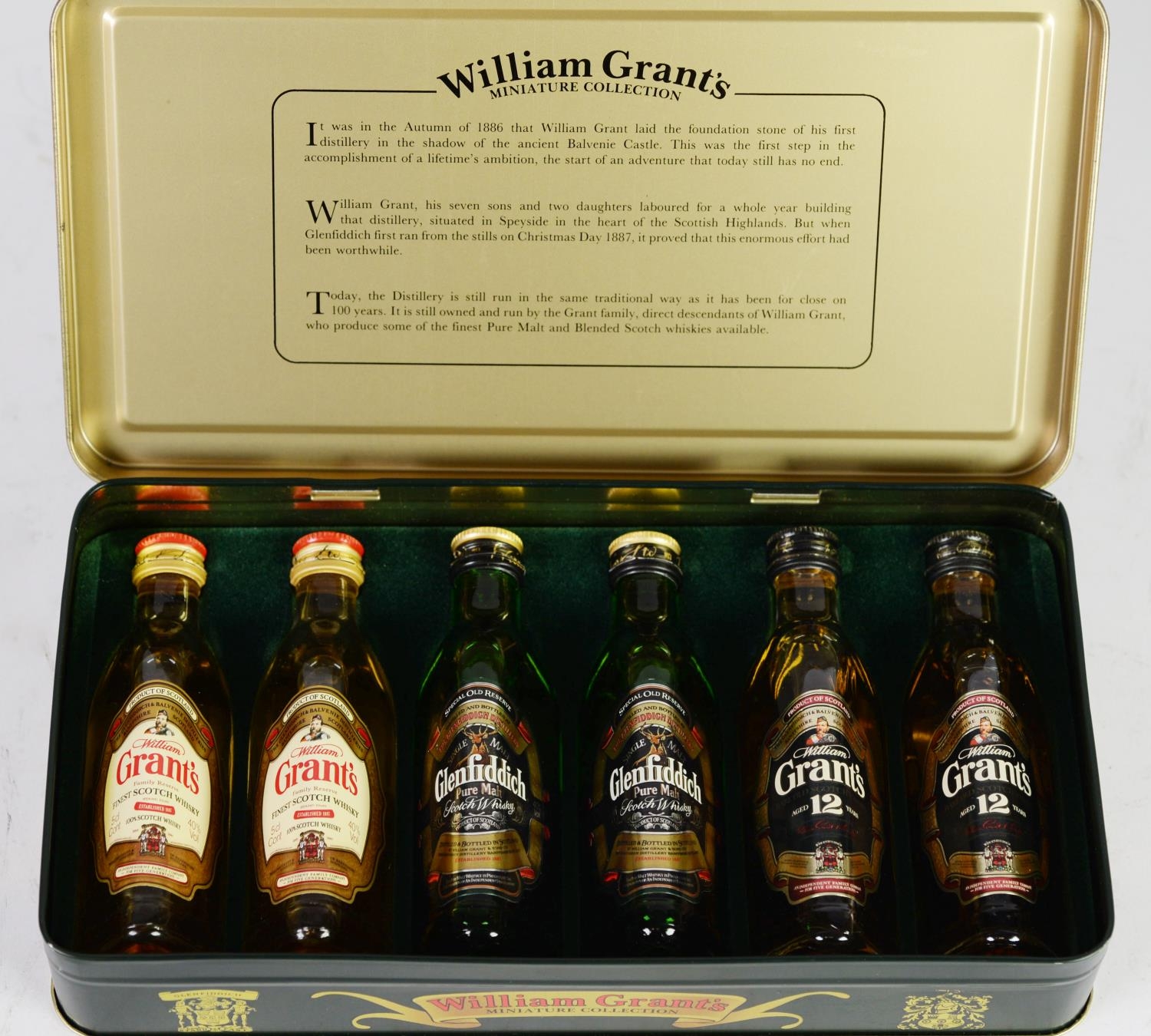 THREE BOXES OF SCOTCH WHISKY and DRY GIN MINIATURES, together with a tin boxed set of six WILLIAM - Image 3 of 8