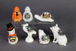 7 PIECES OF CRESTED CHINA TYPE WARES RELATING TO THE BRITISH EMPIRE EXHIBITION WEMBLEY 1924,
