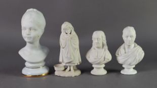 EARLY TWENTIETH CENTURY PARIAN BUST OF BURNS in classical robes, on integral glazed socle, 5 1/2" (