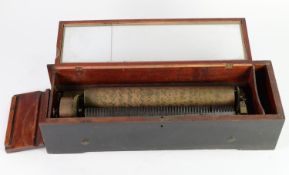 NICOLES FRERES LATE 19th CENTURY SWISS CYLINDER MUSICAL BOX, having 13 1/8in (33.3cm) long