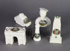 5 PIECES OF CRESTED CHINA TYPE WARE RELATING TO THE BRITISH EMPIRE EXHIBITION WEMBLEY 1924, viz