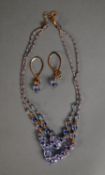 ANTICA MURRINA, VENEZIA, GOLD PLATED AND PALE BLUE VENETIAN GLASS BEAD TWO-STRAND NECKLACE and a