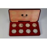 SET OF EIGHT SILVER JUBILEE CROWN COINS - a proof silver set made in Birmingham and the Royal