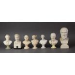 PARIAN WARE BUST OF CIAIKOUS, RAISED ON A SIMULATED CREAM MARBLE SOCLE, 6 1/2" (16.5cm) high