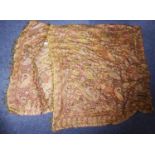 LARGE, ALMOST SQUARE PAISLEY SHAWL, WITH ALL-OVER LARGE BOTEH PATTERN, on a dark brown field, with