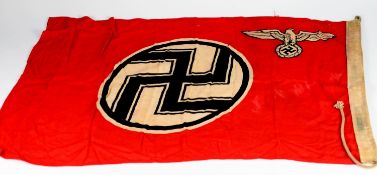 GERMAN NSDAP STATE SERVICE FLAG flown on German government state buildings, printed on both