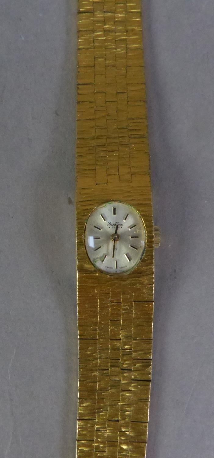 LADY'S BENTINA STAR, SWISS GOLD PLATED BRACELET WATCH with mechanical movement, small silvered - Image 2 of 2