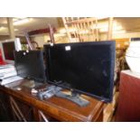 LG FLAT SCREEN TELEVISION, 23” AND A SMALLER LG TV (ONE REMOTE AND ONE LEAD)