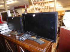 LG FLAT SCREEN TELEVISION, 23” AND A SMALLER LG TV (ONE REMOTE AND ONE LEAD)