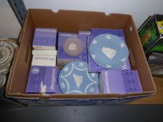 TWENTY PIECES OF MOSTLY BOXED WEDGWOOD JASPERWARE and BONE CHINA (20)