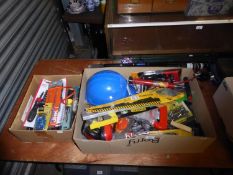 QUANTITY OF VARIOUS TOOLS TO INCLUDE; SCREW DRIVERS, SAWS, HARD HAT, DRILL BITS ETC....