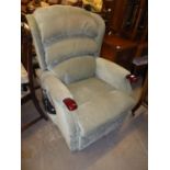 MOTION FURNITURE LTD., ‘CELEBRITY’ ELECTRICALLY ADJUSTABLE WINGED LOUNGE CHAIR, COVERED IN GREY/