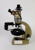 VICKERS M72c SERIES MONOCULAR POLARIZING MICROSCOPE, with two objective lenses fitted, 17 1/4" (43.