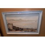 J.W.B. BUTLER OIL PAINTING ON BOARD  COASTAL SCENE 'WESTON-SUPER-MARE'  SIGNED AND DATED 1975 12"