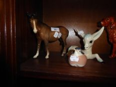 BESWICK MODEL HORSE, A SZEILER STUDIO CERAMIC HUMOROUS MODEL of RECUMBENT PONY, and A ROYAL