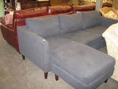 L-SHAPE SETTEE, IN DARK GREY FABRIC (COST £300 2021)