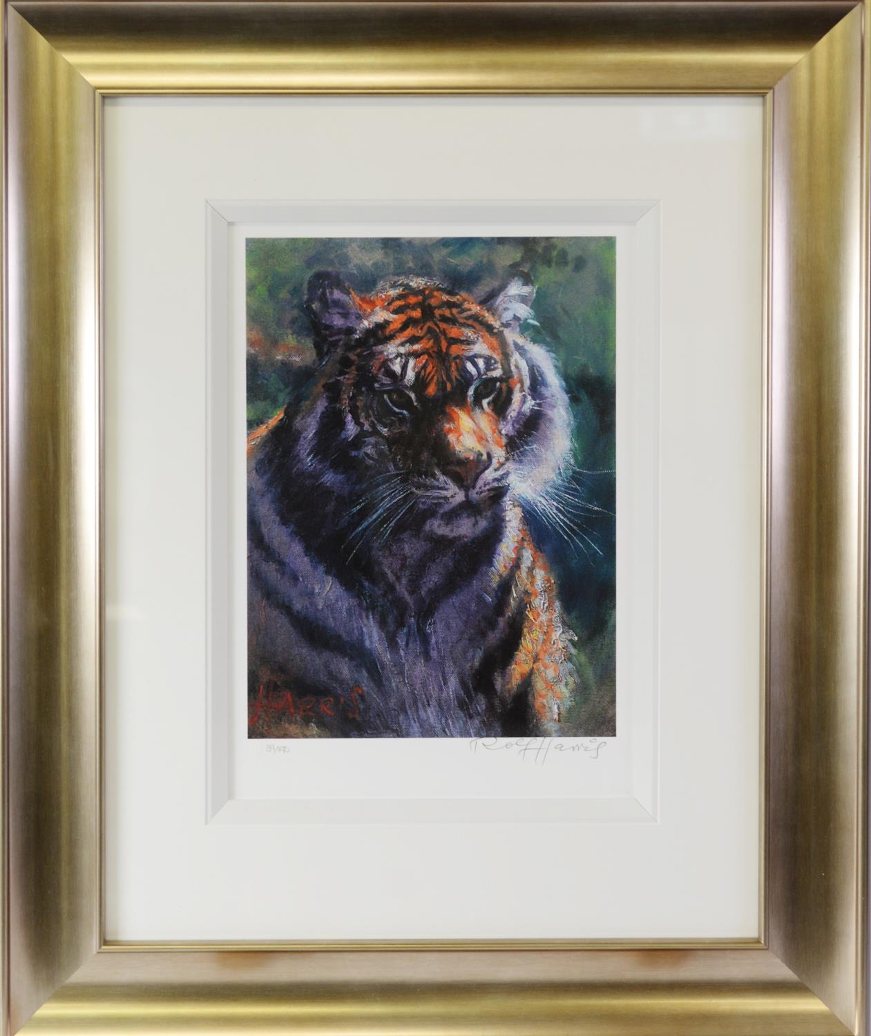 ROLF HARRIS (b.1930) ARTIST SIGNED LIMITED EDITION COLOUR PRINT ON PAPER ‘Tiger in the Sun’ (39/195) - Image 2 of 3