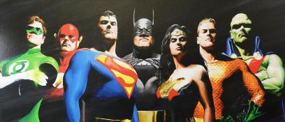 ALEX ROSS (b.1970) FOR DC COMICS ARTIST SIGNED LIMITED EDITION COLOUR PRINT ‘Original Seven’, (114/