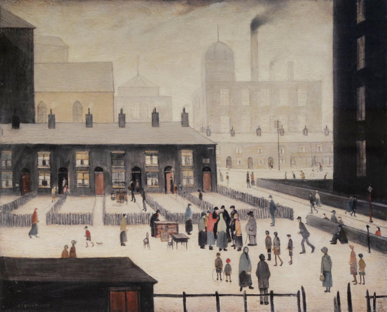 AFTER L.S. LOWRY (1887-1976) LIMITED EDITION COLOUR PRINT ‘The Removal’, (216/1000) 17” x 21” (43.