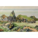 IAN GRANT (1904 - 1993) WATERCOLOUR DRAWING Kynance Cove, Cornwall Signed and dated 1973 lower right