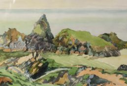 IAN GRANT (1904 - 1993) WATERCOLOUR DRAWING Kynance Cove, Cornwall Signed and dated 1973 lower right
