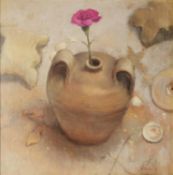 BOHUSLAV BARLOW (b.1947) OIL ON CANVAS ‘Desert Flower’ Signed and dated (19)95, titled in pencil