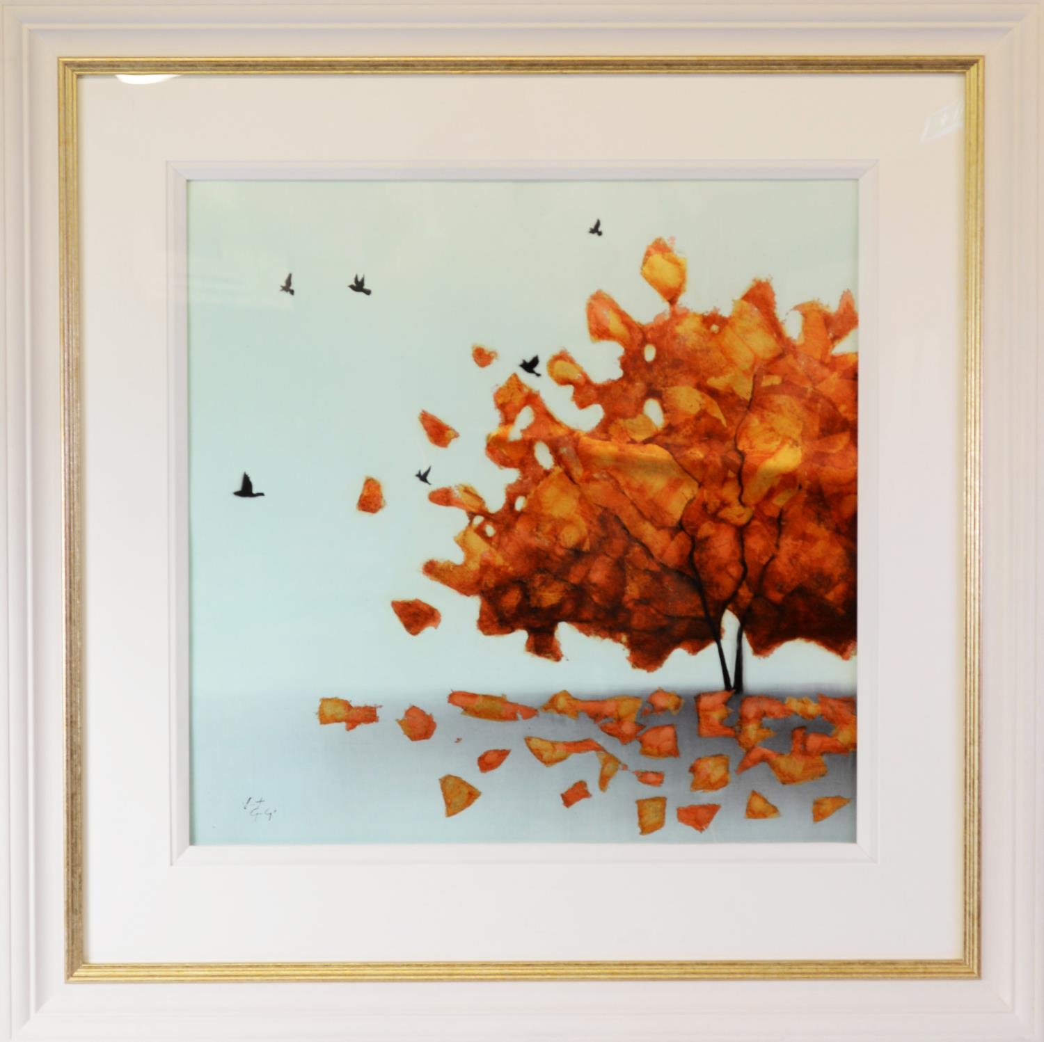 VINCENT GEORGE (MODERN) MIXED MEDIA ON PAPER ‘Autumn Gilded Forest VI’ Initialled, titled to gallery - Image 2 of 2