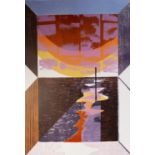 NORMAN JAQUES (1922-2014) TWO LIMITED EDITION COLOUR PRINTS ‘Landscape with Lake’, (3/20) Signed