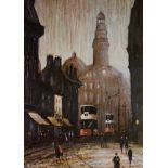 ARTHUR DELANEY (1927 - 1987) ARTIST SIGNED LIMITED EDITION COLOUR PRINT Manchester street scene with