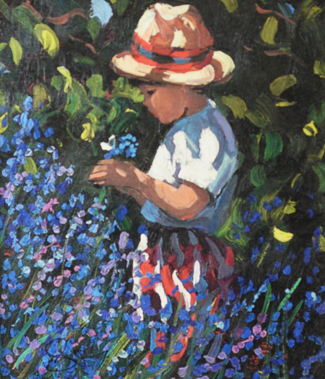 SHEREE VALENTINE DAINES (b.1959) ARTIST SIGNED LIMITED EDITION COLOUR PRINT ‘Picking Bluebells’ (