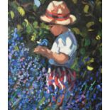 SHEREE VALENTINE DAINES (b.1959) ARTIST SIGNED LIMITED EDITION COLOUR PRINT ‘Picking Bluebells’ (