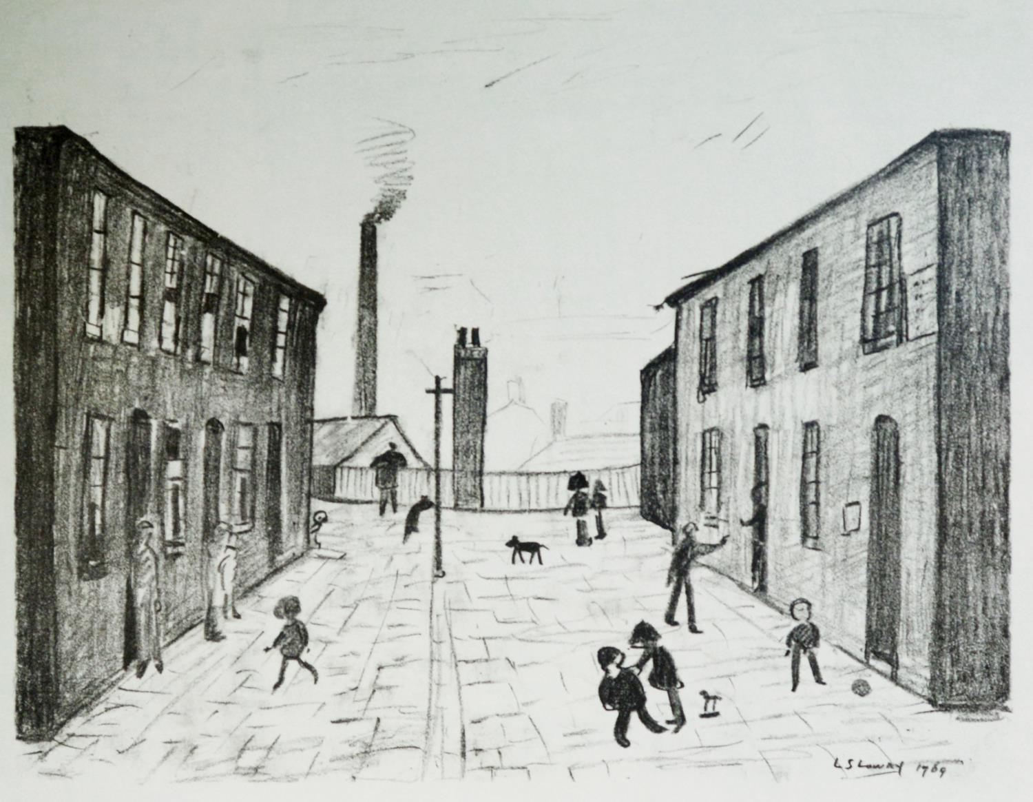LAURENCE STEPHEN LOWRY (1887-1976) ARTIST SIGNED LIMITED EDITION BLACK AND WHITE LITHOGRAPH ‘Francis