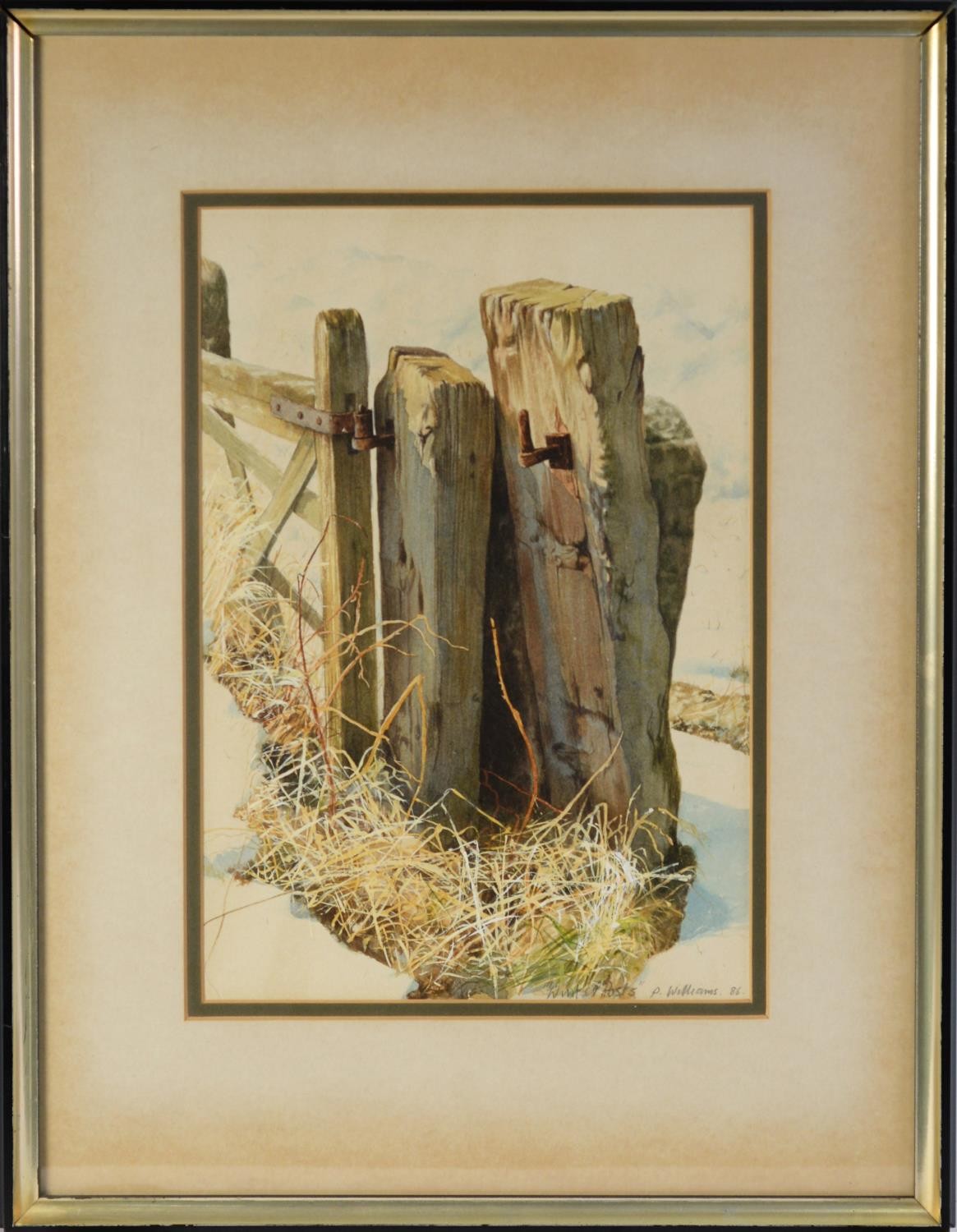 PETER WILLIAMS (TWENTIETH CENTURY) THREE WATERCOLOURS ‘Winter? Posts’, (19)86 11 ½” x 8” (29.2cm x