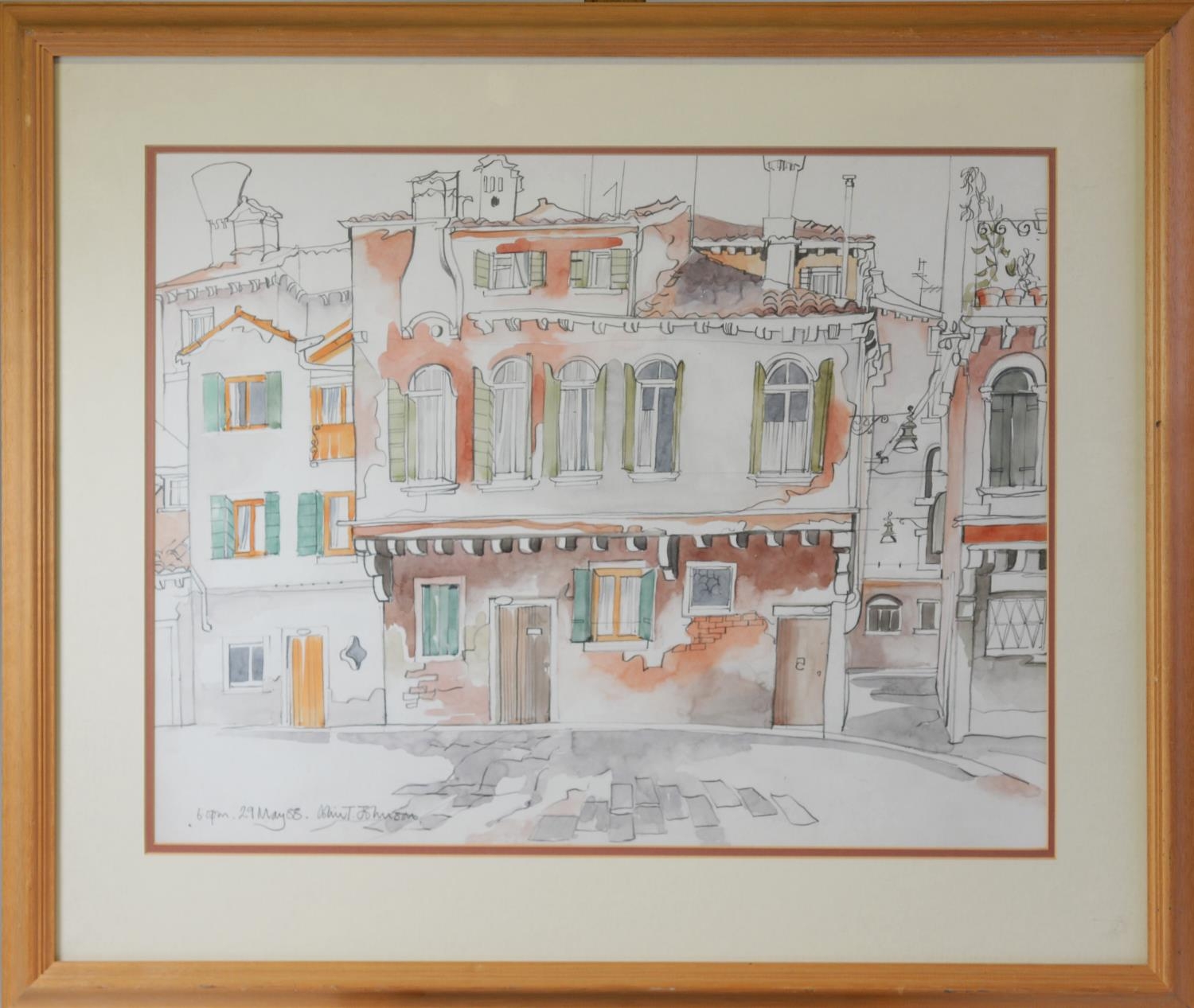 COLIN TREVOR JOHNSON (b.1942) PENCIL AND WATERCOLOUR ‘Near the Strada Nuova’, Venice Signed and - Image 2 of 3