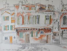 COLIN TREVOR JOHNSON (b.1942) PENCIL AND WATERCOLOUR ‘Near the Strada Nuova’, Venice Signed and