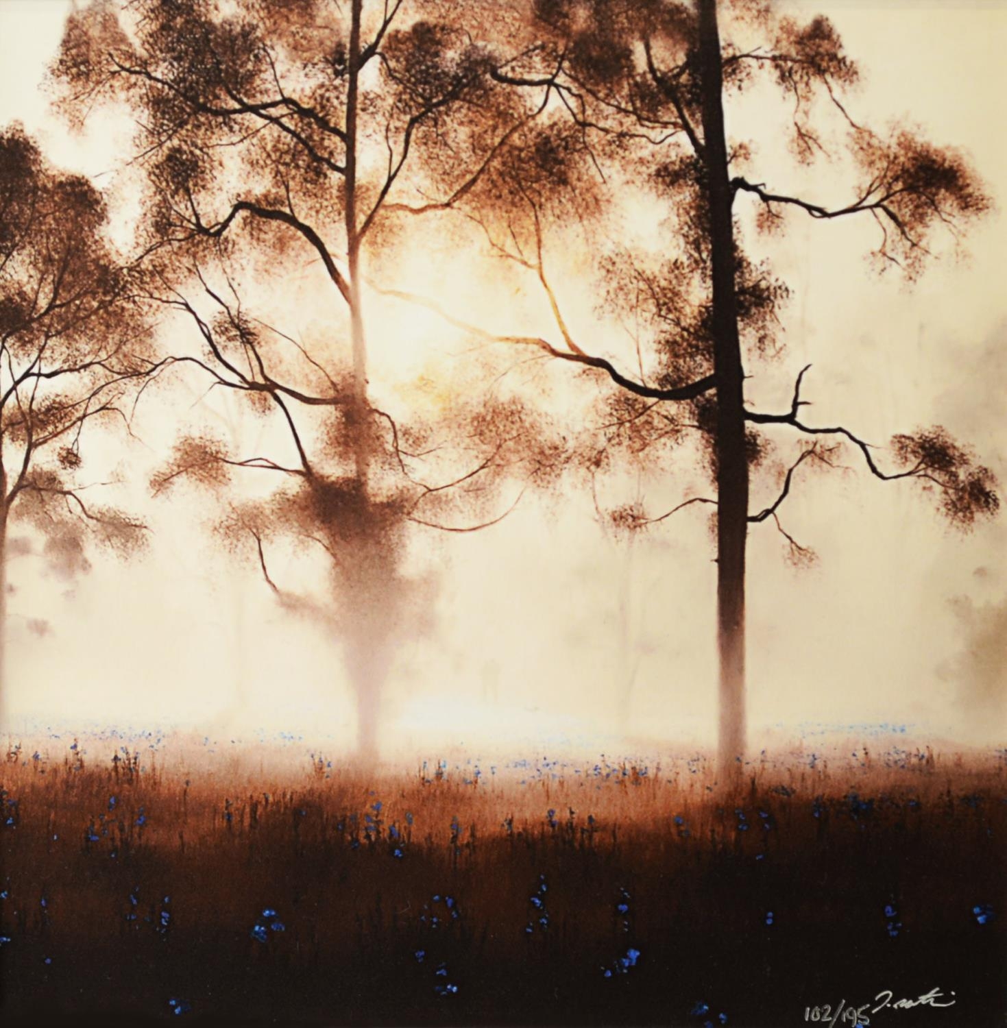 JOHN WATERHOUSE (b.1967) ARTIST SIGNED LIMITED EDITION COLOUR PRINT ‘Bluebell Wood’ (102/195) with