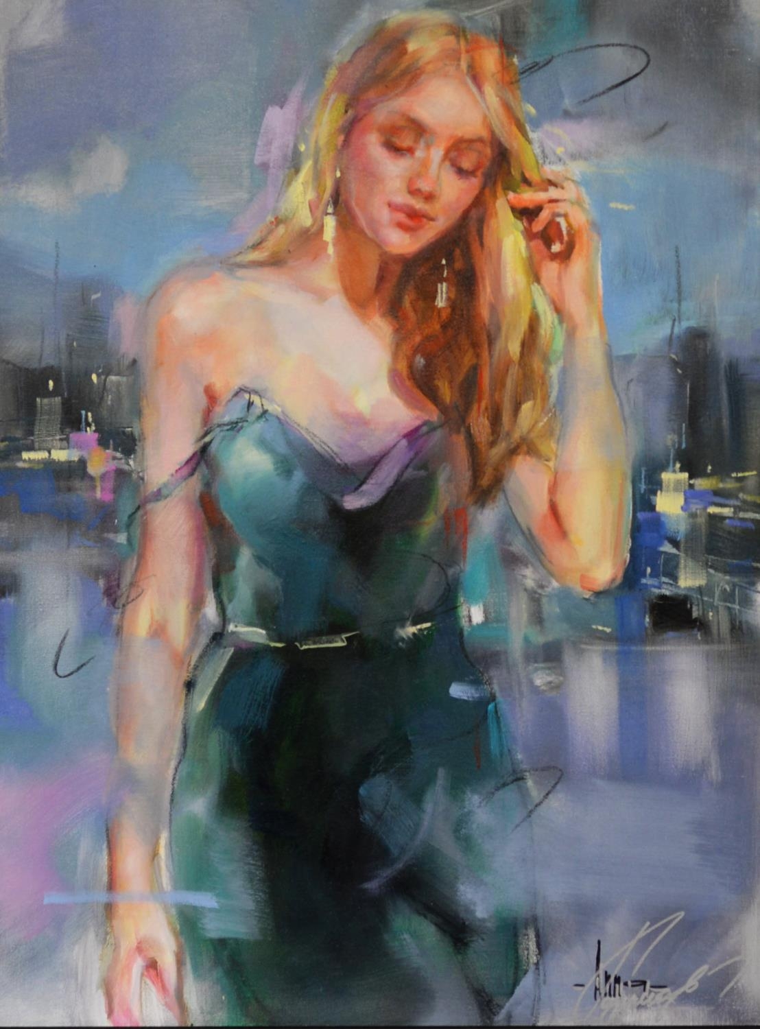 ANNA RAZUMOVSKAYA (MODERN) MIXED MEDIA ON CANVAS ‘How I knew’ Signed, titled to gallery label and