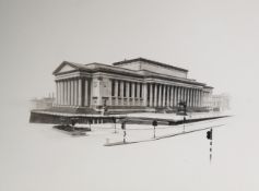 MARC GRIMSHAW (1957) PENCIL DRAWING St George's Hall, Liverpool Signed lower right 18in x 24 1/