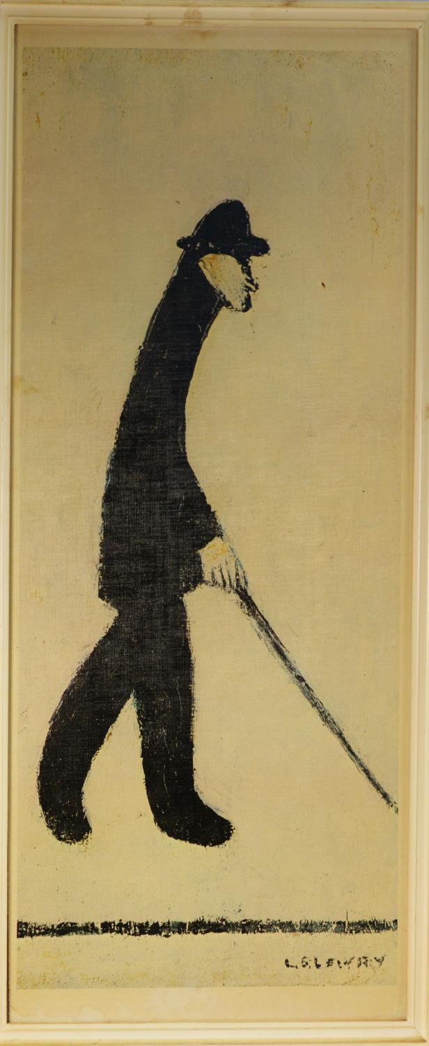 AFTER LAURENCE STEPHEN LOWRY (1887-1976) COLOUR PRINT Man with walking stick 30” x 12 ½” (76.3cm x - Image 2 of 2