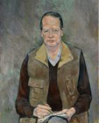 ALBERT B OGDEN (b. 1928) OIL PAINTING ON CANVAS Douglas, half-length portrait of a man seated Signed