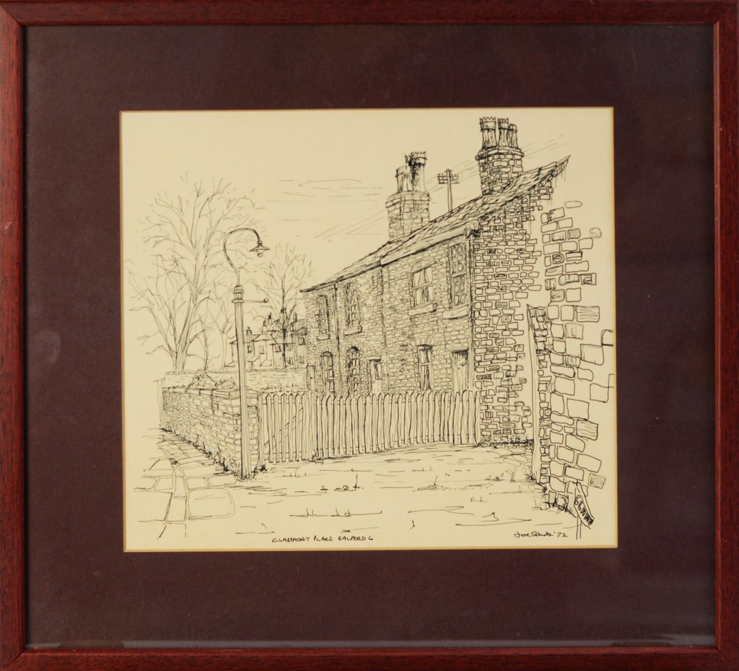 JOE SPARKS (TWENTIETH CENTURY) THREE PEN AND INK DRAWINGS ‘Iron Railings, Heaton Moor, Stockport’ 8” - Image 6 of 6