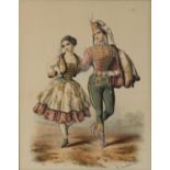 AFTER ALEXANDRE LACAUCHIE PAIR OF COLOUR PRINTS Figures in traditional and military dress 9” x 7” (