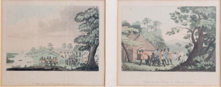 PAIR OF EARLY NINETEENTH CENTURY COLOURED ENGRAVINGS ‘View of Guisala or Joal’ ‘View of the
