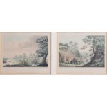 PAIR OF EARLY NINETEENTH CENTURY COLOURED ENGRAVINGS ‘View of Guisala or Joal’ ‘View of the