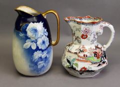 VICTORIAN, PRBABLY ASHWORTHS (late Masons Patent Ironstone china) POTTERY OCTAGONAL TOILET JUG,