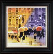 PETER J RODGERS (MODERN) WATERCOLOUR ‘Steps to the Piazza-Italy’ Signed, titled to gallery label