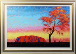 ROLF HARRIS (b.1930) ARTIST SIGNED LIMITED EDITION COLOUR PRINT ‘Uluru Sunset Surprise Shower’ (