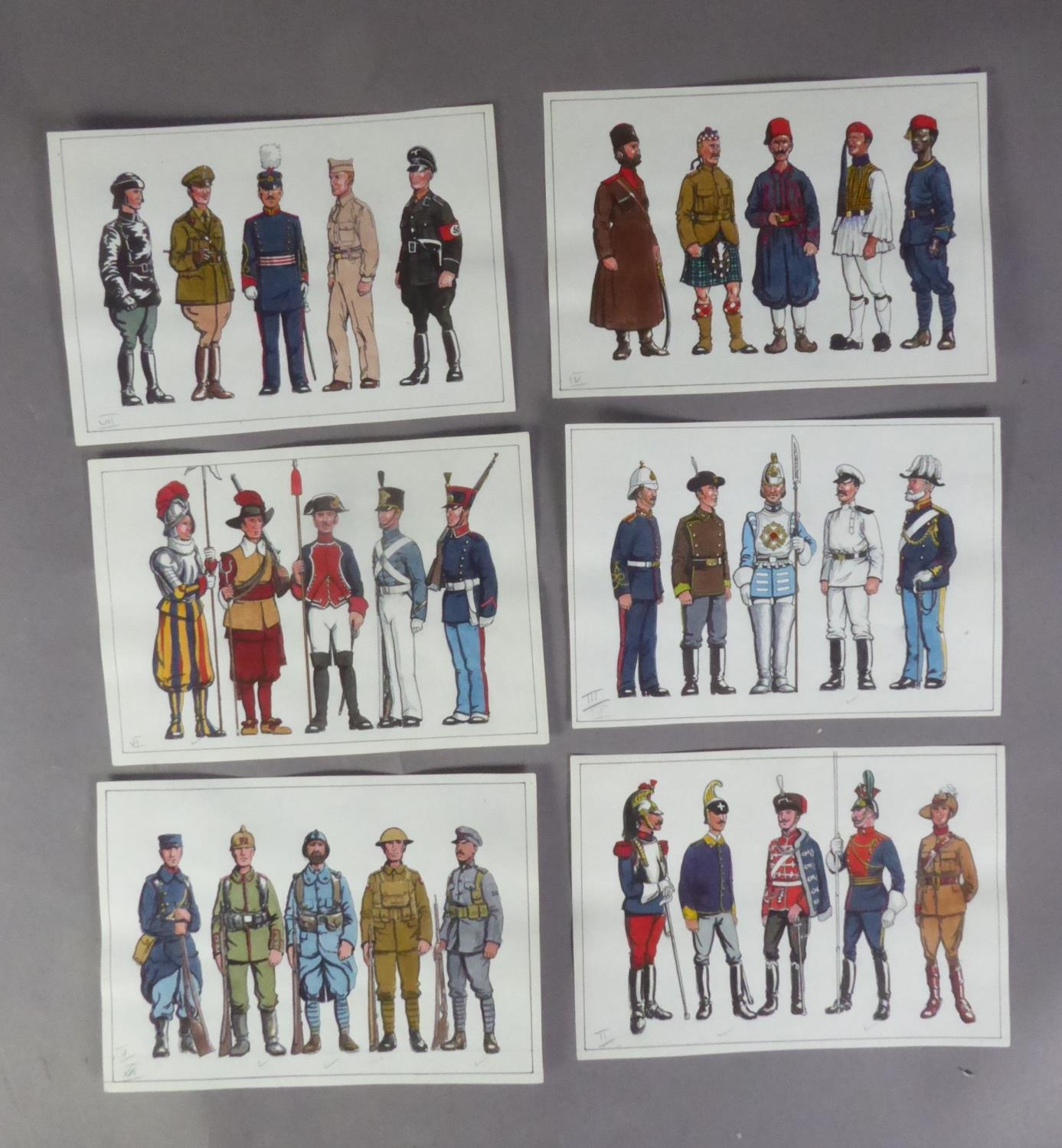 MILITARY HISTORY, MANUSCRIPT. A selection of 17 original colour illustrations by PAUL ABBOT 1930- - Image 2 of 3